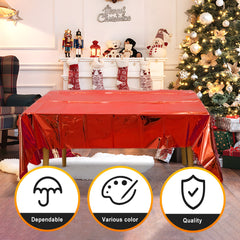 Aluminum Tablecloth Christmas Red