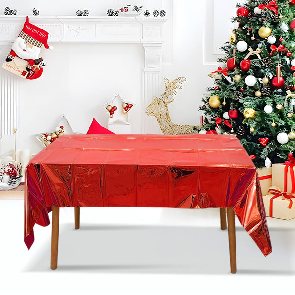 Aluminum Tablecloth Christmas Red