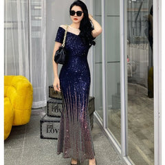 Elegant Banquet Dress with Sequins