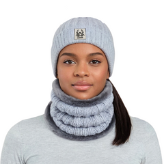 Winter Grey Beanie Hat for women