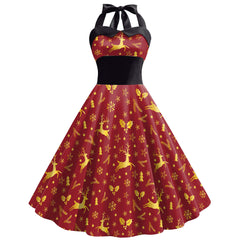 Christmas Dress Christmas Snowflake Print Women's