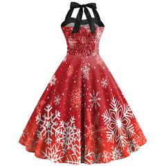 Christmas Dress Christmas Snowflake Print Women's