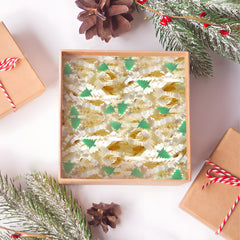 Christmas Wrinkled Paper With Christmas Tree Glitter On The Surface